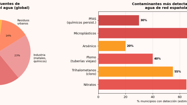Causas de la contaminación del agua y contaminantes más frecuentes en España 2026
